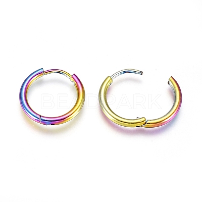 304 Stainless Steel Huggie Hoop Earrings EJEW-G272-02-12mm-M-1