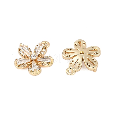 Rack Plating Brass Micro Pave Cubic Zirconia Pendants KK-C082-01G-1