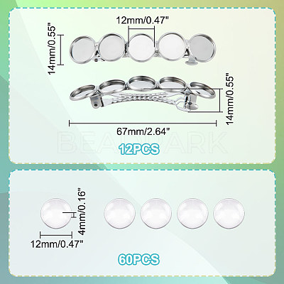 DIY Blank Dome Alligator Hair Clip Making Kit DIY-UN0001-12-1