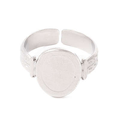 Non-Tarnish 304 Stainless Steel Cuff Ring RJEW-F121-02P-1