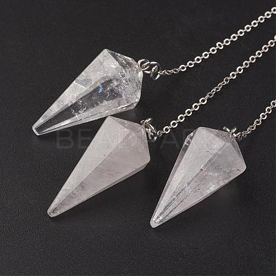 Natural Quartz Crystal Hexagonal Pointed Dowsing Pendulums G-G956-D10-FF-1