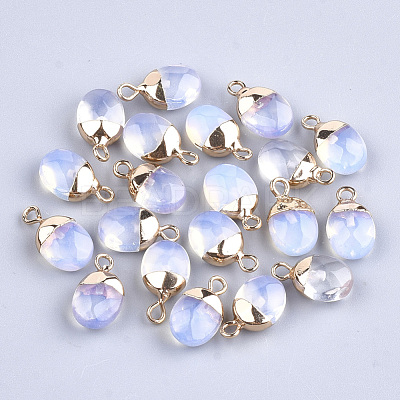 Electroplate Opalite Charms X-G-S344-09G-1