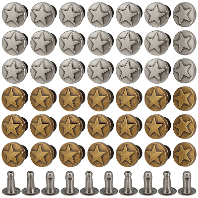 12 Bags 2 Colors Zinc Alloy Decorative Rivets FIND-FG0005-52B-1