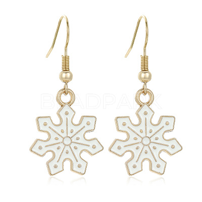 Snowflake Alloy Enamel Dangle Earrings FS-WGD9918-02-1