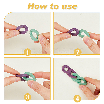 Spray Painted ABS Plastic & Acrylic Linking Rings OACR-FH0001-040-1
