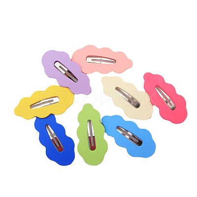 Cute Cream Color Leaf Shape Alloy Snap Hair Clips OHAR-PW0003-094-1