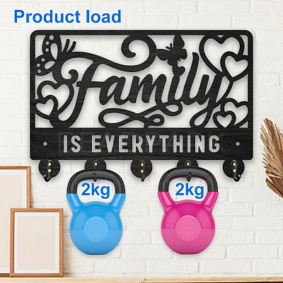 Wood & Iron Wall Mounted Hangers HJEW-WH0055-227-1