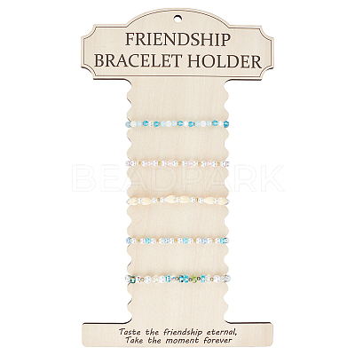 Wood Wall Mounted Bracelet Organizer Display Stands ODIS-WH0030-199-1