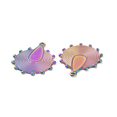 Ion Plating(IP) 304 Stainless Steel Pendant Cabochons Settings STAS-C003-08MC-1