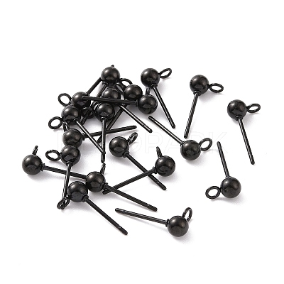 304 Stainless Steel Ball Stud Earring Findings X-STAS-G099-09B-1