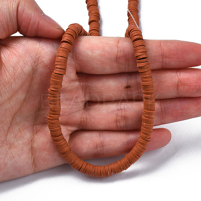 Handmade Polymer Clay Beads Strands CLAY-R089-6mm-158-1