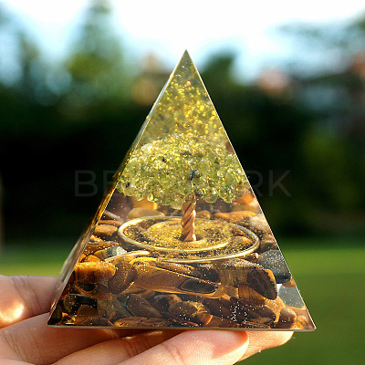 Resin Orgonite Pyramid Home Display Decorations G-PW0004-56B-09-1