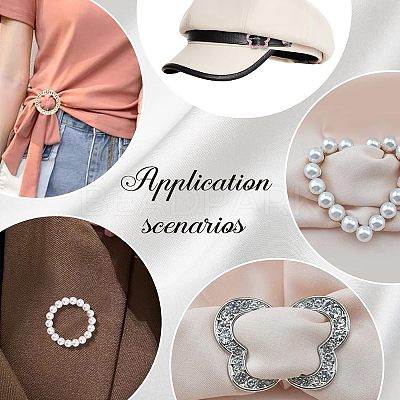 7Pcs Flower & Flat Round & Butterfly & Heart Alloy Rhinestone Buckles JEWB-NB0001-11-1