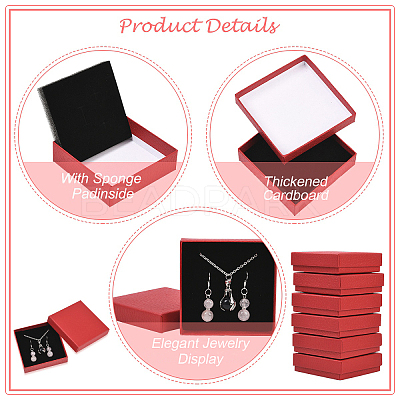 6Pcs Square Cardboard Necklace Box CBOX-YW0001-05B-1