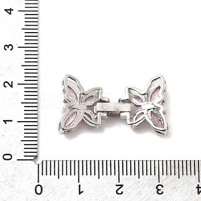 Brass Micro Pave Cubic Zirconia Fold Over Clasps KK-C075-35P-1