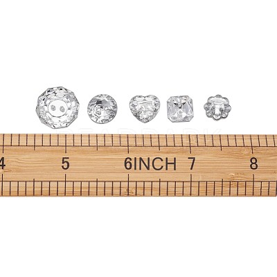 Acrylic Rhinestone Buttons BUTT-PJ0001-01-1