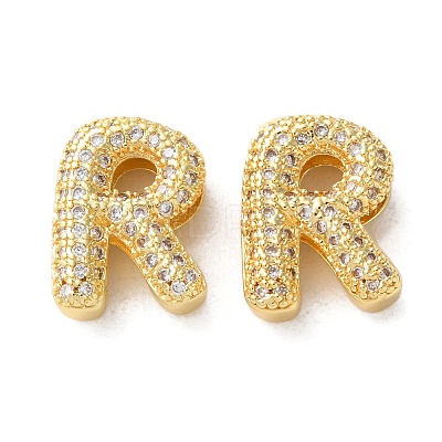 Rack Plating Brass Micro Pave Cubic Zirconia Slide Charms KK-C084-34G-R-1