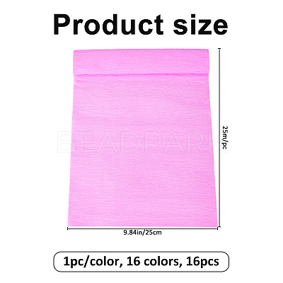 16Pca 16 Colors Handmade Crepe Paper DIY-FH0010-37-1