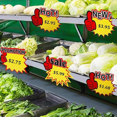 4 Bags 4 Styles Explosive Shape & Word NEW Blank Signs Sales Price Label Tags DIY-DJ0005-38-1