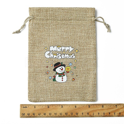 12Pcs 12 Styles Christmas Printed Burlap Packing Pouches Drawstring Bags ABAG-FS0001-03B-1