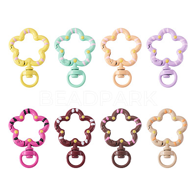 8Pcs Spray Painted Alloy Swivel Snap Hook Clasps FIND-TA0008-66-1