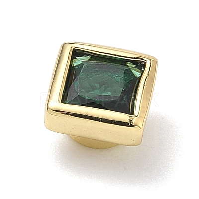 Square Brass Micro Pave Cubic Zirconia Cabochons KK-P345-13G-E07-1