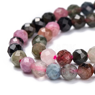Natural Multicolor Tourmaline Beads Strands G-F460-51-1