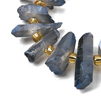 Electroplate Natural Quartz Crystal Beads Strands G-F800-B11-1