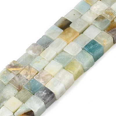 Natural Flower Amazonite Beads Strands G-T139-6x6-31A-1