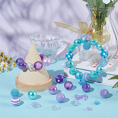 18 Style Mixed Style Acrylic Beads Jewelry Sets OACR-PH0004-02-1