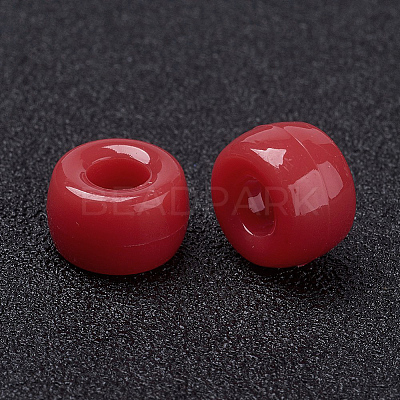 Opaque Acrylic European Beads LS-X-PL338-5-1