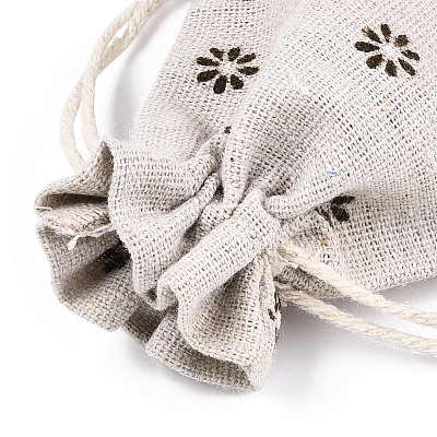 Polycotton(Polyester Cotton) Packing Pouches Drawstring Bags ABAG-T004-10x14-13-1
