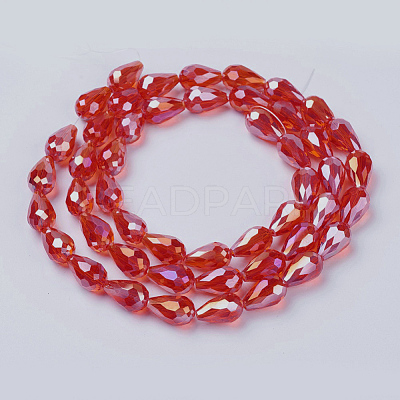 Electroplate Glass Beads Strands EGLA-D015-15x10mm-16-1