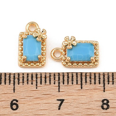Brass Pave Deep Sky Blue Cubic Zirconia Charms CU-CBA804C-19G-1