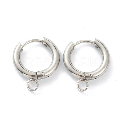 Tarnish Resistant 201 Stainless Steel Huggie Hoop Earring Findings STAS-P283-01B-P-1