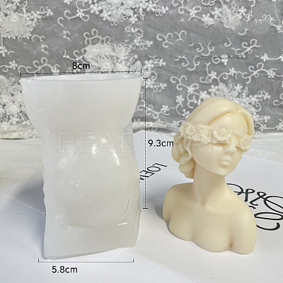 Goddess Girl DIY Candle Food Grade 3D Bust Portrait Silicone Molds CAND-PW0001-258-1