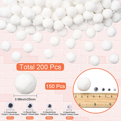 150Pcs Polyester Pom Pom Ball DIY-SC0031-33F-1