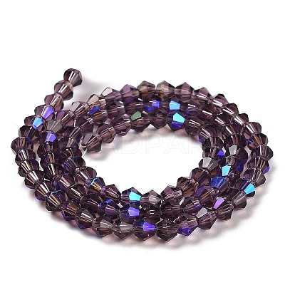 Transparent Electroplate Glass Beads Strands GLAA-F029-2mm-D04-1