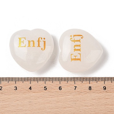 Natural Quartz Crystal Heart Engraving MBTI Figurines Statues for Home Office Desk Decorations G-K353-05M-1