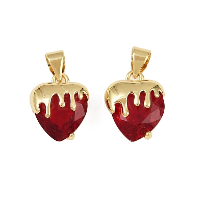 Brass Glass Charms KK-C095-04G-1