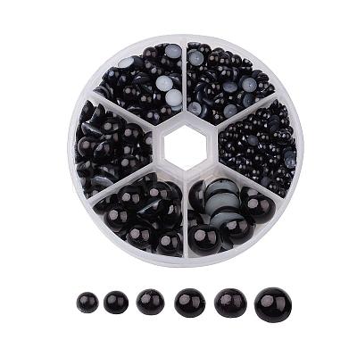 1Box ABS Plastic Imitation Pearl Dome Cabochons SACR-JP0001-25-1