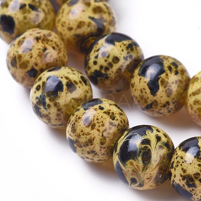 Retro Style Handmade Lampwork Beads Strands LAMP-D179-01-8MM-1
