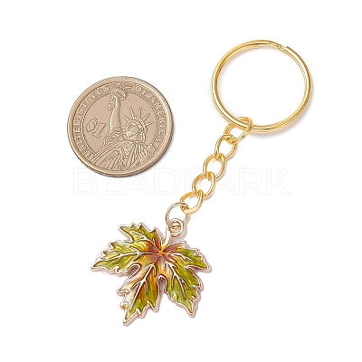 Maple Leaf Alloy Enamel Pendant Decorations KEYC-JKC01394-1
