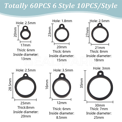 60Pcs 6 Style Anti-Lost Silicone Rings Holder SIL-DR0001-04-1