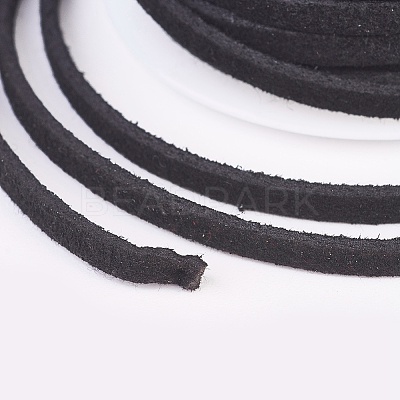 3x1.5mm Black Flat Faux Suede Cord X-LW-R003-01-1
