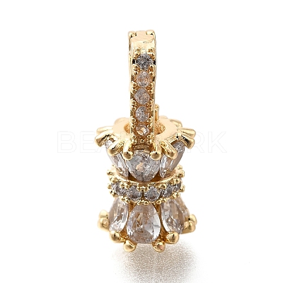 Brass Micro Pave Cubic Zirconia Donut Bails LS-KK-U061-17G-1