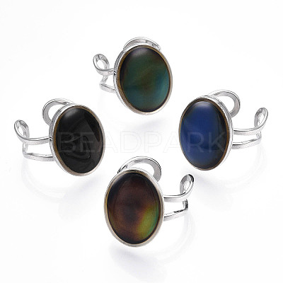 Oval Mood Ring RJEW-T025-02P-1