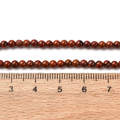 Natural Red Jasper Round Bead Strands G-A130-3mm-08-01-1