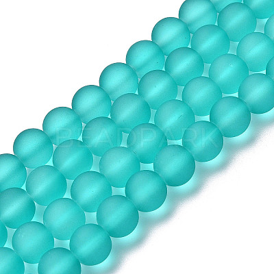 Baking Paint Transparent Glass Bead Strands GLAA-S031-4mm-18-1