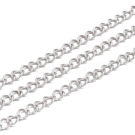 Non-Tarnish 3.28 Feet 304 Stainless Steel Twist Chains X-CHS-K001-24-3mm-1